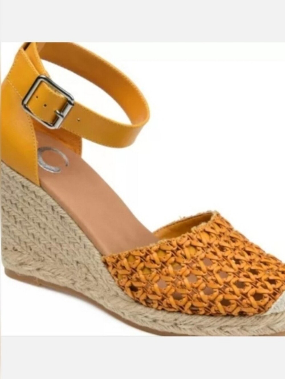 NWT Journee Collection Women Sierra Wedge Heel Espadrille Sandals Sz 11 Mustard